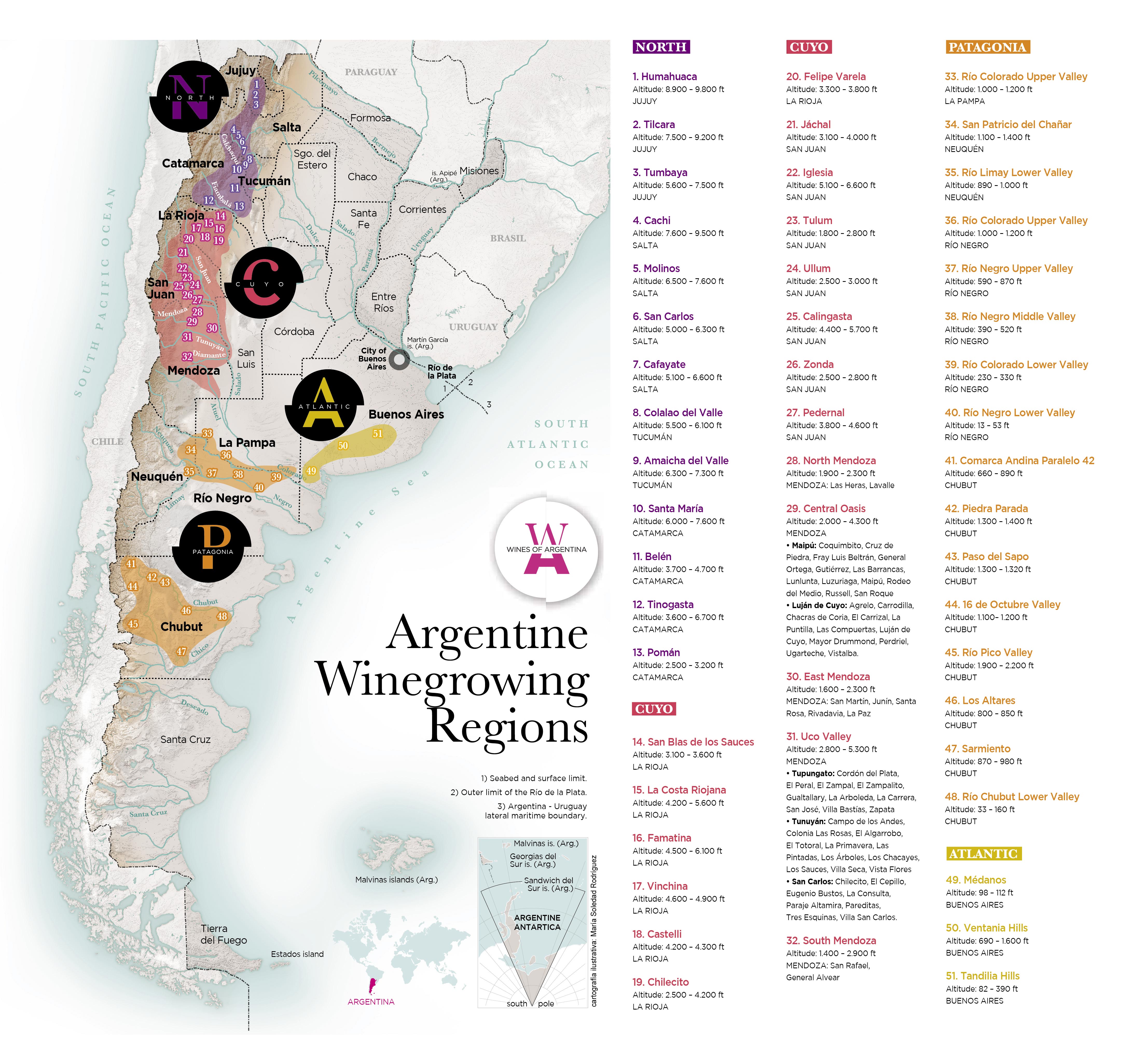Carte vin argentin